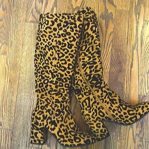 Leopard print boots